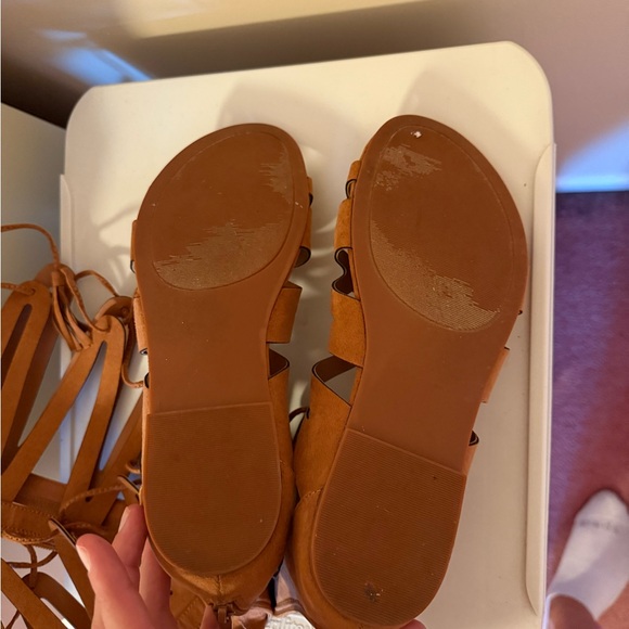 Women's Tan Gladiator Sandals - Picture 5 of 5